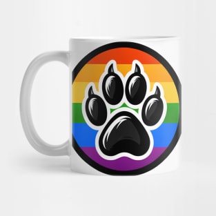 LGBTQ Furry Pride Pawprint Logo Mug